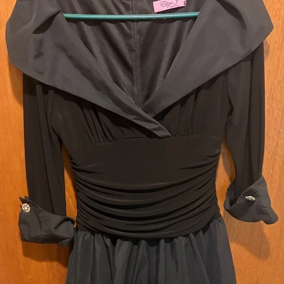 Eliza J Elegant Black Long Sleeve Dress - Picture 3 of 3